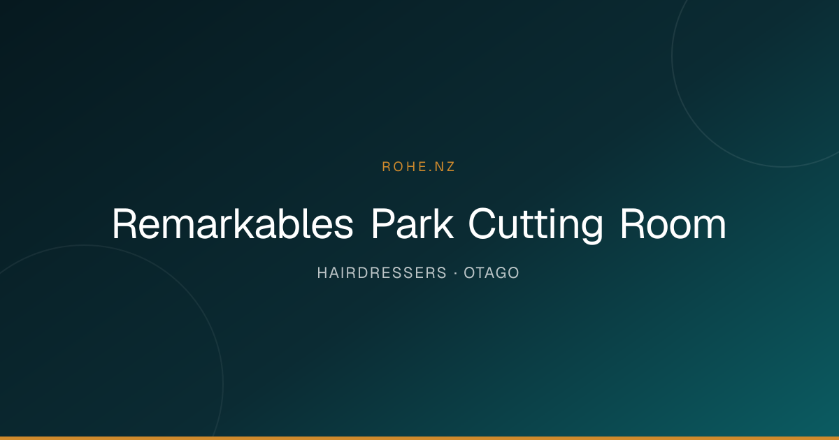 Remarkables Park Cutting Room