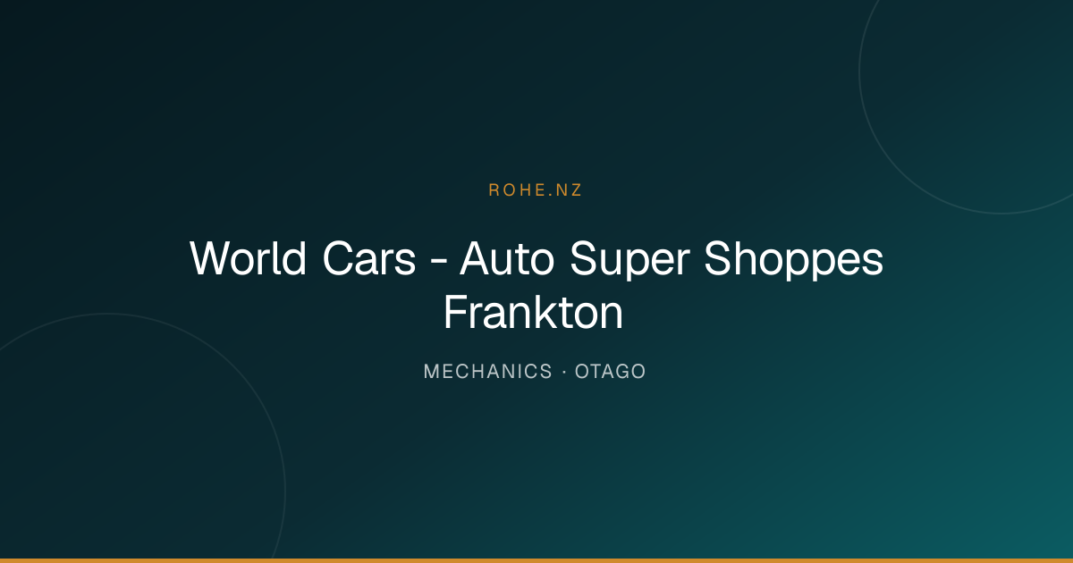World Cars - Auto Super Shoppes Frankton