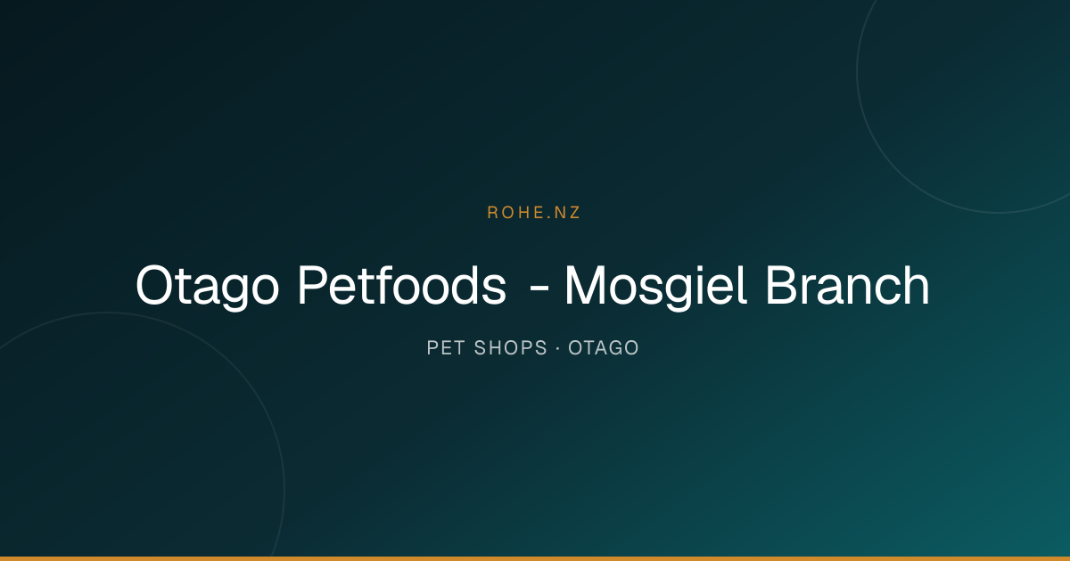 Otago Petfoods - Mosgiel Branch