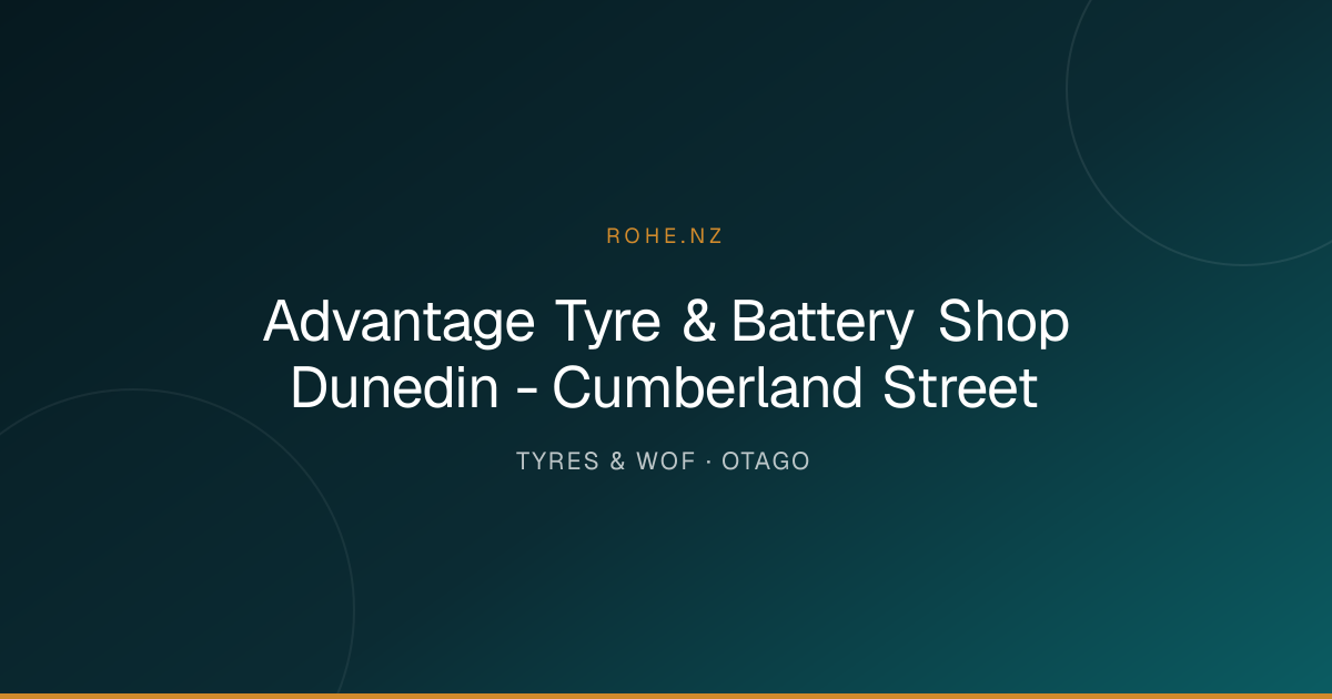 Advantage Tyre & Battery Shop Dunedin - Cumberland Street
