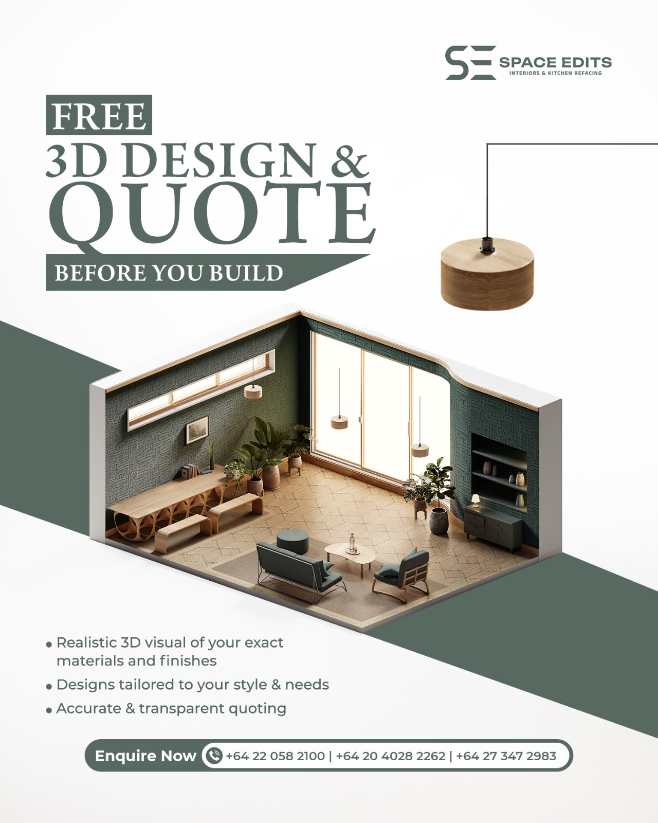 Space Edits - Interiors and Kitchen Refacing